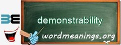 WordMeaning blackboard for demonstrability